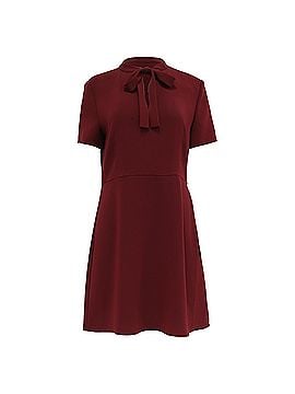 Theory Theory Tie-Neck Mini Dress in Burgundy Triacetate (view 1)