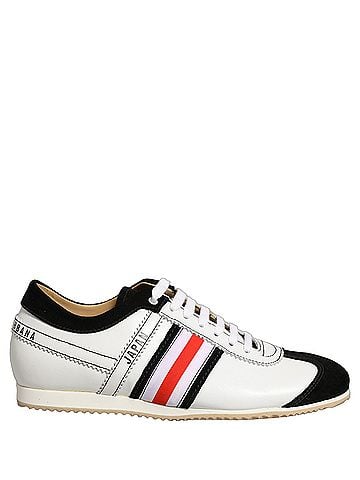 Dolce & Gabbana Black White Leather Suede Low Top Sneakers Women's Shoes (view 1)