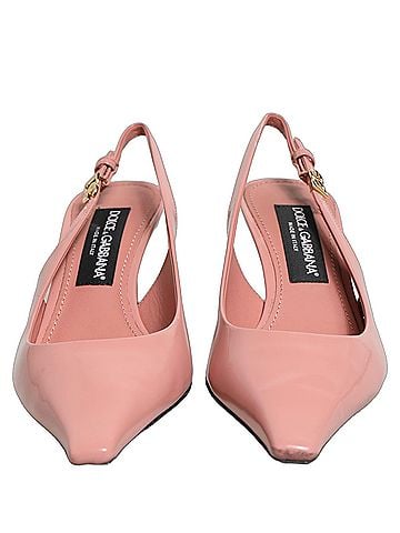Dolce & Gabbana Pink Leather Mid Heels Slingbacks Women's Shoes (view 2)