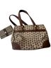 Michael Kors Print Brown Ivory Leather Satchel One size - photo 1