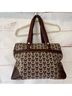 Michael Kors Print Brown Ivory Leather Satchel One size - photo 8
