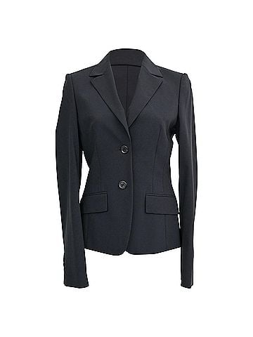 HUGO BOSS Boss Single-Breasted Blazer with Pockets in Navy Blue Wool (view 1)
