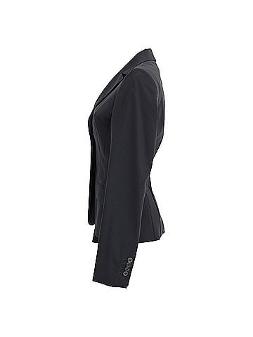 HUGO BOSS Boss Single-Breasted Blazer with Pockets in Navy Blue Wool (view 2)
