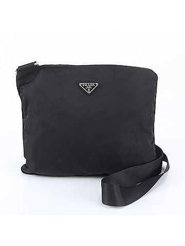 Prada Prada Tessuto Nylon Triangle Logo Leather Shoulder Bag Messenger Black Men's (view 1)