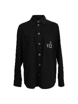 Mario Valentino Valentino VLTN Star Print Shirt In Black Denim (view 1)