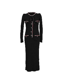 Self-Portrait Self-Portrait Knit Midi Dress in Black Cotton (view 1)