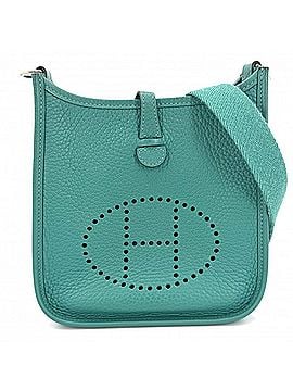 Hermès Hermes Evelyne TPM Shoulder Bag for Women, Bag/Crossbody Bag, HERMES D Stamp, Leather, Green, Silver Hardware, 2019 Model (view 1)