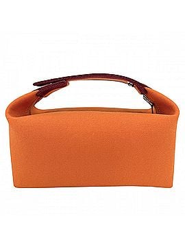 Hermès Hermes handbag for women, Bride à Black H Pavillon PM pouch, cotton, orange, silver hardware. (view 2)