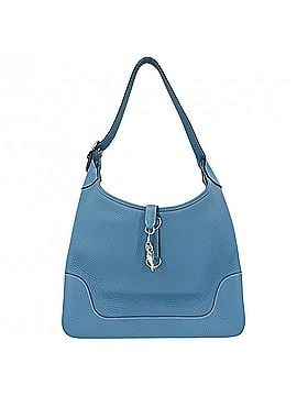 Hermès Hermes Trim 35 One-Shoulder Bag for Women, HERMES ?H Stamp, Leather, Blue, Silver Hardware, 2004 (view 1)