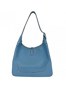 Hermès Hermes Trim 35 One-Shoulder Bag for Women, HERMES ?H Stamp, Leather, Blue, Silver Hardware, 2004 (view 2)