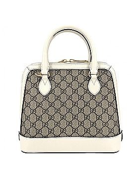 Gucci Gucci Women's Horsebit 1955 Small Top Handle Bag, Handbag, Shoulder Crossbody GUCCI 621220, GG Supreme Canvas, Leather, Beige, White, Gold Hardware (view 2)