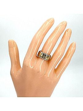 Hermès Hermes Women's Ring with H Logo, Au750 18K Yellow Gold, Combination Ring, HERMES K18 Gold and Sterling Silver 925, Approx. 7.8g (view 2)