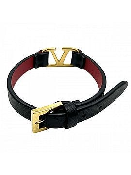 Valentino Garavani Valentino Garavani Bracelet for Men and Women, V-Logo Signature, Belt Accessory, Unisex, Leather, Black, Red, Gold Hardware, Approx. 9.9g (view 2)