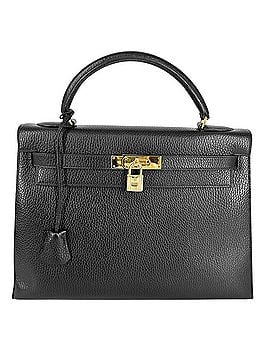Hermès Hermes Kelly 32 Women's Handbag, Sellier Stitching, Leather, HERMES, ?U Stamp, Ardennes Black, Gold Hardware, 1991 (view 1)