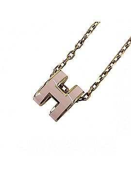 Hermès Hermes women's Pop H mini necklace with adjustable clasp, pink gold, approximately 3.0g. (view 1)