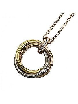Cartier Cartier Trinity Necklace for Women, 3-Color Jewelry Pendant with Adjustable Clasp, Au750 18K Gold (Yellow Gold, Pink White Gold), Diamond, Approx. 9.2g (view 1)