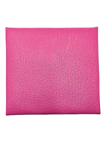 Hermès Hermes Bastia Square Coin Purse for Women, 2009 Model, ?M Stamp, Leather, Pink Tones, Silver Hardware (view 2)
