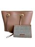 Anne Klein Stripes Tan Black Tote One size - photo 1