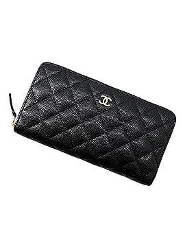 Chanel Chanel Matelassé Classic Long Zip Wallet with Coco Mark, Caviar Skin, A50097, Black. (CHANEL Women's Wallet) (view 1)
