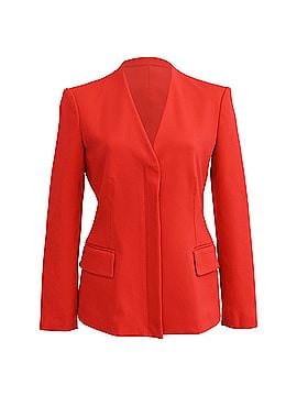 Theory Theory Hidden-Buttoned Blazer with Pockets in Red Wool (view 1)