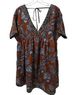Entro 100% Polyester Paisley Brown Blue Casual Dress Size S - photo 2