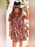 Entro 100% Polyester Paisley Brown Blue Casual Dress Size S - photo 6