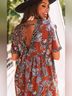 Entro 100% Polyester Paisley Brown Blue Casual Dress Size S - photo 9