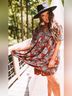 Entro 100% Polyester Paisley Brown Blue Casual Dress Size S - photo 8