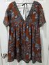 Entro 100% Polyester Paisley Brown Blue Casual Dress Size S - photo 3