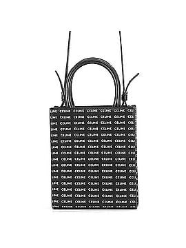 Céline Celine Mini Vertical Cabas Leather Handbag 194372DT2 CELINE 2-way Shoulder Bag Black White (view 1)