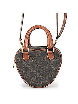 Céline Celine Triomphe Heart Leather Handbag 198222 CELINE 2-way Shoulder Bag Brown (view 1)