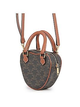 Céline Celine Triomphe Heart Leather Handbag 198222 CELINE 2-way Shoulder Bag Brown (view 2)