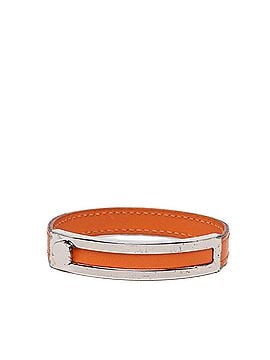 Hermès Hermes Puspus Bracelet ?G Stamp Orange Silver Metal Leather Women's HERMES (view 1)