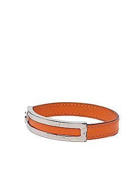 Hermès Hermes Puspus Bracelet ?G Stamp Orange Silver Metal Leather Women's HERMES (view 2)