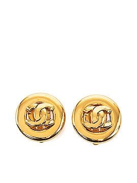 Chanel Chanel Coco Mark Vintage Round Earrings, Gold Plated, Women's CHANEL (view 1)