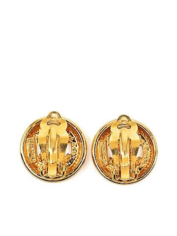 Chanel Chanel Coco Mark Vintage Round Earrings, Gold Plated, Women's CHANEL (view 2)