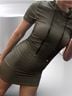 Target Ribbed Hooded Bodycon T-shirt Dreaa Casual Dress - photo 3
