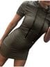 Target Ribbed Hooded Bodycon T-shirt Dreaa Casual Dress - photo 1