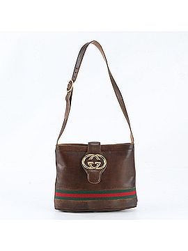 Gucci Gucci Sherry Line Interlocking G Leather Shoulder Bag Handbag Brown Women's (view 1)