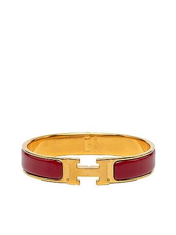 Hermès Hermes Click H PM Enamel Bracelet, Red with Gold Plating, Women's (view 1)