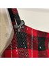 St. John Plaid Bow Print Checkered-gingham Color Block Red Black Tank Top Size 2 - photo 5