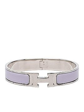 Hermès Hermes Click H GM Enamel Bracelet Bangle Purple Silver Metal Women's HERMES (view 1)