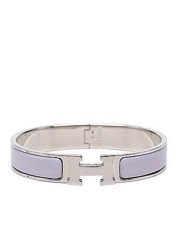 Hermès Hermes Click H GM Enamel Bracelet Bangle Purple Silver Metal Women's HERMES (view 1)