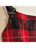 St. John Plaid Bow Print Checkered-gingham Color Block Red Black Tank Top Size 2 - photo 11