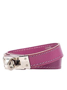Hermès Hermes Kelly Double Tour Bracelet ?H Stamp Purple Silver Metal Veau Swift Leather Women's HERMES (view 2)