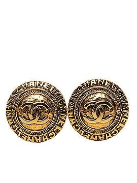 Chanel Chanel Vintage Coco Mark Logo Earrings, Gold Plated, Women's CHANEL (view 1)