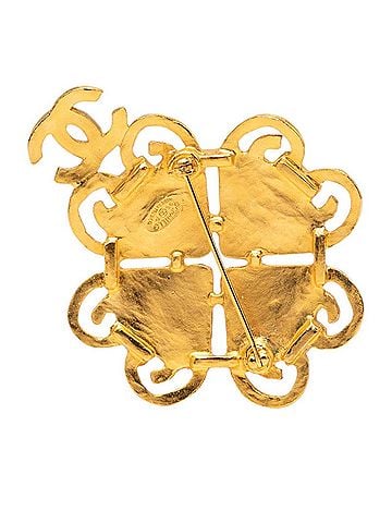 Chanel Chanel Coco Mark Vintage Brooch, 95P Stamp, Gold Plated Resin, Women's CHANEL (view 2)