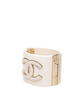 Chanel Chanel Coco Mark Bangle Bracelet, G22 Engraving, White Gold Plated Plastic, Women's. (view 2)