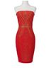 Cache 79% Rayon 15% Nylon 6% Spandex 100% Polyester Graphic Red Gold Cocktail Dress Size 2 - photo 1