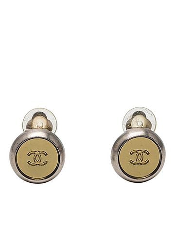 Chanel Chanel Coco Mark Vintage Earrings 99A Silver Gold Metal Women's CHANEL (view 1)